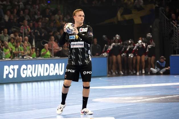 DEU, EHF Champions League, Fuechse Berlin vs DINAMO BUCURESTI, 09 10 2025, Max Schmeling Halle, Berlin, DEU, EHF Champions League, Fuechse Berlin vs DINAMO BUCURESTI, in the picture Tobias Grondahl Fuechse Berlin 15 nordphotoxGmbHx xEngler nph00076
