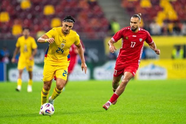 Lisav Naif Eissat S , Virgiliu Postolachi D , Romania vs Moldova, Football, Friendly, International, 09 10 2025 Bucharest Bucharest Romania Copyright: xkolbert-press MarcxMarasescux