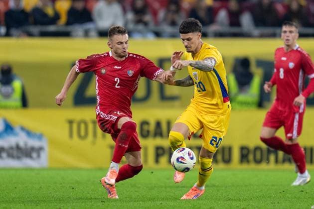Oleg Reabciuk S , Denis Man D , Romania vs Moldova, Football, Friendly, International, 09 10 2025 Bucharest Bucharest Romania Copyright: xkolbert-press MarcxMarasescux