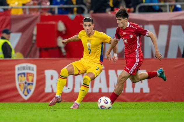Alexandru Dobre S , Victor Bogaciuc D , Romania vs Moldova, Football, Friendly, International, 09 10 2025 Bucharest Bucharest Romania Copyright: xkolbert-press MarcxMarasescux