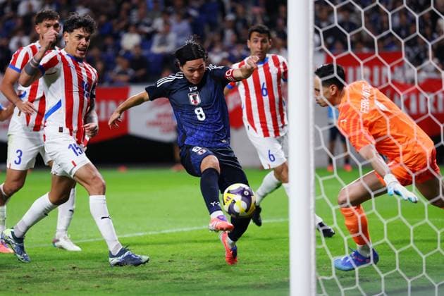 Takumi Minamino (JPN), OCTOBER 10, 2025 - Football Soccer : KIRIN Challenge Cup 2025 match between Japan 2-2 Paraguay at Panasonic Stadium Suita in Osaka, Japan.  aflo_306517356