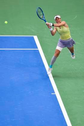 WUHAN, CHINA - OCTOBER 10: Laura Siegemund of Germany competes in the Women s Singles Quarterfinal match against Coco Gauff of the United States on day 7 of 2025 Wuhan Open at Optics Valley International Tennis Center on October 10, 2025 in Wuhan, Hubei Province of China.  Copyright: xVCGx 111596359968