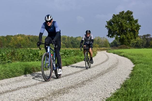 Gravel cyclists pictured during a reconnaissance on the track of this weekend s UCI World Gravel Championships, Friday 10 October 2025 in Maastricht, The Netherlands. DIRKxWAEM  x136471015x