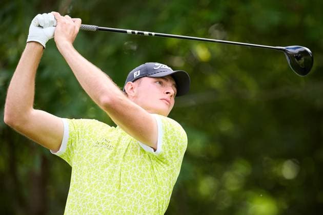 Open de Espa–a presented by Madrid 2025 - Day Two Jannik De Bruyn of Germany tees off during the Open de Espa–a presented by Madrid 2025 at Club de Campo Villa de Madrid on October 10, 2025, in Madrid, Spain. Madrid Club de Campo Villa de Madrid Madrid Spain RL_OpESP_DPWT_000341 Copyright: xRicardoxLarreinax