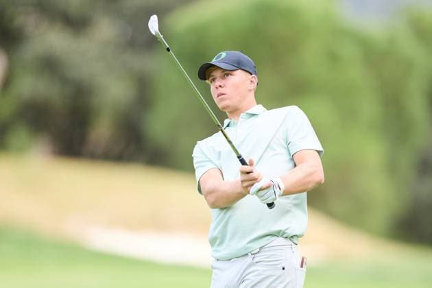 Open de Espa–a presented by Madrid 2025 - Day Two Sebastian Desoisa of Gibraltar plays a shoot during the Open de Espa–a presented by Madrid 2025 at Club de Campo Villa de Madrid on October 10, 2025, in Madrid, Spain. Madrid Club de Campo Villa de Madrid Madrid Spain RL_OpESP_DPWT_000347 Copyright: xRicardoxLarreinax