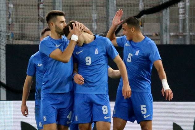 10 10 2025, xmohx, Football U 21 European Championship Qualification, Germany Greece v l Goal celebration after the goal to celebrate the goal celebrate 0 2 Stefanos Tzimas Greece U21 DFL DFB REGULATIONS PROHIBIT ANY USE OF PHOTOGRAPHS as IMAGE SEQUENCES and or QUASI VIDEO Jena