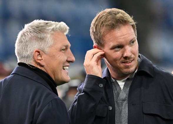 before the start of the match TV expert Bastian Schweinsteiger in conversation with national coach Coach Julian Nagelsmann GER DFB Laenderspiel Deutschland GER vs Luxembourg LUX WM Qualifiers European Qualifiers 10 10 2025 DFL REGULATIONS PROHIBIT ANY USE OF PHOTOGRAPHS AS IMAGE SEQUENCES AND OR QUASI VIDEO DFB Laenderspiel Deutschland GER vs Luxembourg LUX