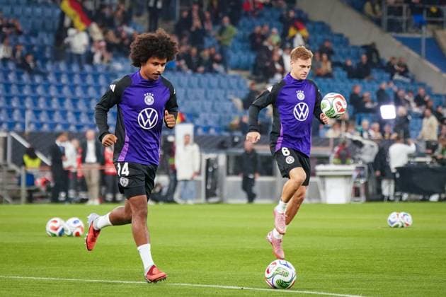 Soccer FIFA World Cup Qualification Europe 2025 26, 7 Matchday Germany vs. Luxembourg PreZero Arena Sinsheim Karim Adeyemi Germany, 14 and Joshua Kimmich Germany, 6 Copyright: xJOERANxSTEINSIEKx