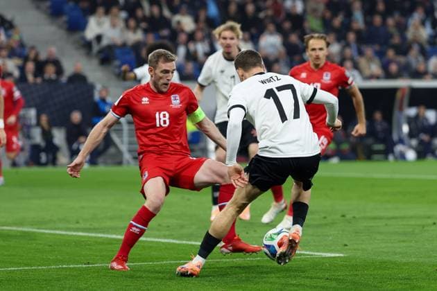 in duel, action, with Laurent Jans 18 Luxembourg , Florian Wirtz 17 Germany , Germany vs. Luxembourg, Soccer, World Cup Qualification, 10 10 2025 Sinsheim Baden Wuerttemberg Germany Copyright: xkolbert-press ChristianxKolbertx