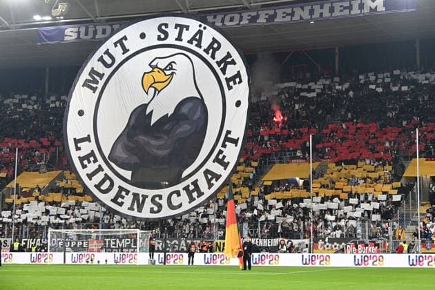 10 10 2025, xsltx, Football World Cup Qualification 2026, Germany Luxembourg v l Coach Emotions, Fans, Mood, Flags, Logo, German Flag, black red gold, Choreography Choreography DFL DFB REGULATIONS PROHIBIT ANY USE OF PHOTOGRAPHS as IMAGE SEQUENCES and or QUASI VIDEO Sinsheim