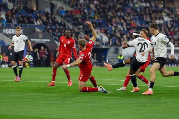 Serge Gnabry 20 Germany scores the goal that was disallowed, Germany vs Luxembourg, Football, World Cup Qualification, 10 10 2025 Sinsheim Baden Wuerttemberg Germany Copyright: xkolbert-press ChristianxKolbertx