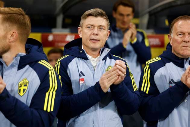 STOCKHOLM, SWEDEN 20251010 Sweden s national team captain Jon Dahl Tomasson during Friday s World Cup qualifying soccer match between Sweden and Switzerland at Strawberry arena, October 10, 2025 in Stockholm, Sweden STOCKHOLM SWEDEN x60160x  Copyright: xStefanxJerrevang TTx WORLD CUP QUALIFYING SWEDEN-SWITTER