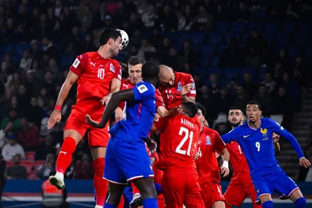 FOOTBALL : France vs Azerbaidjan - Paris - 10 10 2025 Mahir Emreli ( 10 - Azerbaijan ) during the European Qualifying round match between France and Azerbaijan at Parc des Princes on October 10, 2025 in Paris, France. ( Photo by Federico Pestellini PsnewZ ) - Parc des PrincesFrance  Copyright: xFedericoxPestellinix