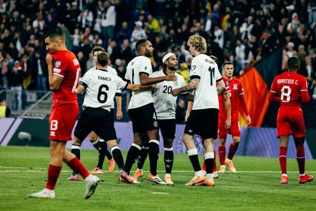 Sinsheim, Germany, October 10th 2025 Serge Gnabry ( 20 - Germany) scoring 1:0 goal during the UEFA European Qualifiers match between Germany vs. Luxemburg at PreZero Arena, in Sinsheim, Germany. (Gabor Baumgarten SPP) Copyright: xGaborxBaumgartenx xSPPx Sportspressphoto_SPR40732