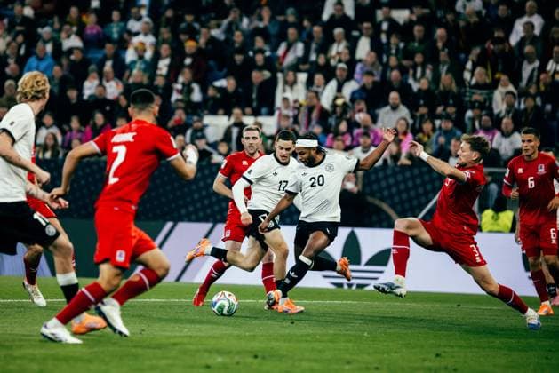 Sinsheim, Germany, October 10th 2025 Serge Gnabry ( 20 - Germany) scoring 1:0 goal during the UEFA European Qualifiers match between Germany vs. Luxemburg at PreZero Arena, in Sinsheim, Germany. (Gabor Baumgarten SPP) Copyright: xGaborxBaumgartenx xSPPx spp-en-GaBaSp-10_10_Germany_Luxemburg_European Qualifiers_Gabor_Baumgarten-527682