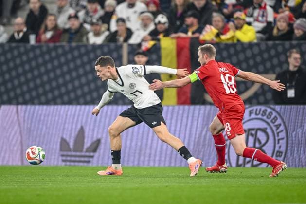 Florian Wirtz (Germany) und Laurent Jans (Luxembourg) battle for the ball during the FIFA World Cup, WM, Weltmeisterschaft, Fussball 2026 qualifier match between Germany and Luxembourg at PreZero-Arena on October 10, 2025 in Sinsheim, Germany. (Photo by Harry Langer DeFodi Images) Florian Wirtz Germany and Laurent Jans Luxembourg battle for the ball during the FIFA World Cup 2026 qualifier match between Germany and Luxembourg at PreZero Arena on October 10, 2025 in Sinsheim, Germany Photo by Harry Langer DeFodi Images