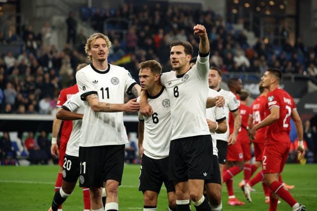 10 10 25 Germany Luxembourg Germany, Sinsheim, 10 10 2025, Football, World Cup Qualification, Germany Luxembourg Joshua Kimmich Germany cheer goal penalty 2 0 Kimmich