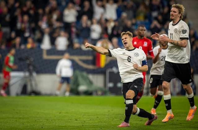 Sinsheim, Germany 10th Oct 2025 Goal celebration Joshua Kimmich DFB Nick Woltemade DFB Germany Luxembourg Germany Luxembourg 10 10 2025