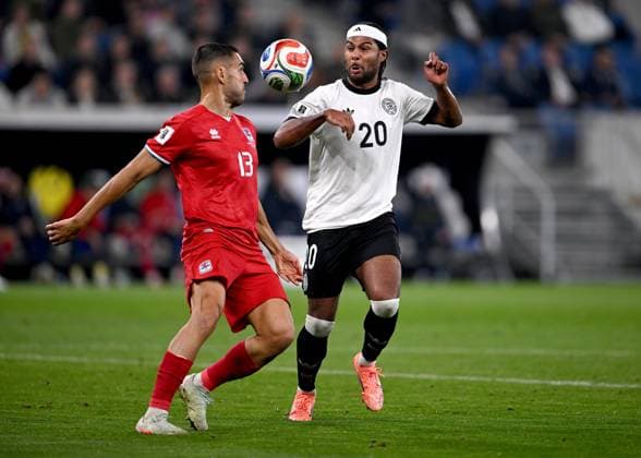 Football International Qualification World Cup 2026 in Sinsheim Group A 3 Matchday Germany Luxenburg 10 10 2025 Dirk Carlson left, Luxenburg v Serge Gnabry right, Germany