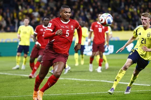 STOCKHOLM, SWEDEN 20251010 Switzerland s Manuel Akanji during Friday s World Cup qualifying soccer match between Sweden and Switzerland at Strawberry Arena, October 10, 2025 in Stockholm, Sweden STOCKHOLM SWEDEN x60160x  Copyright: xStefanxJerrevang TTx WORLD CUP QUALIFYING SWEDEN-SWITZERLAND