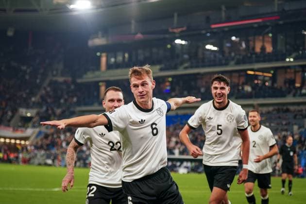Soccer FIFA World Cup Qualification Europe 2025 26, 7 Matchday Germany vs. Luxembourg PreZero Arena Sinsheim Goal and goal celebration to 4 0 by Joshua Kimmich Germany, 6 Joy, emotions, jubilation Sinsheim Baden Württemberg Germany Copyright: xJOERANxSTEINSIEKx