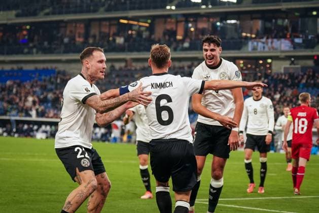 Soccer FIFA World Cup Qualification Europe 2025 26, 7 Matchday Germany vs. Luxembourg PreZero Arena Sinsheim Goal and goal celebration to 4 0 by Joshua Kimmich Germany, 6 Joy, emotions, jubilation Sinsheim Baden Württemberg Germany Copyright: xJOERANxSTEINSIEKx