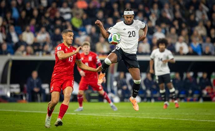 Sinsheim, Germany 10th Oct 2025 Dirk Carlson LUX Serge Gnabry DFB Germany Luxembourg Germany Luxembourg 10 10 2025