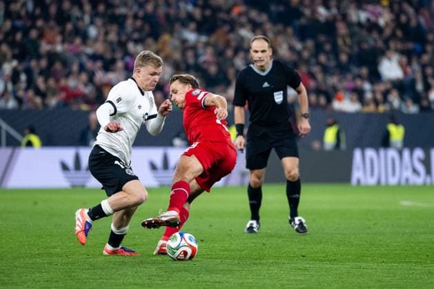 Jonathan Burkardt Germany, 19 in duel with Mathias Olesen Luxembourg, 19 , GER, Germany vs Luxembourg, Soccer, Men, World Cup Qualification Europe, Matchday 7, Season 2025 2026, 10 10 2025 GER, Germany vs Luxembourg, Soccer, Men, World Cup Qualification Europe, Matchday 7, Season 2025 2026, 10 10 2025 Sinsheim Copyright: xEibner-Pressefoto Memmlerx EP_MMR