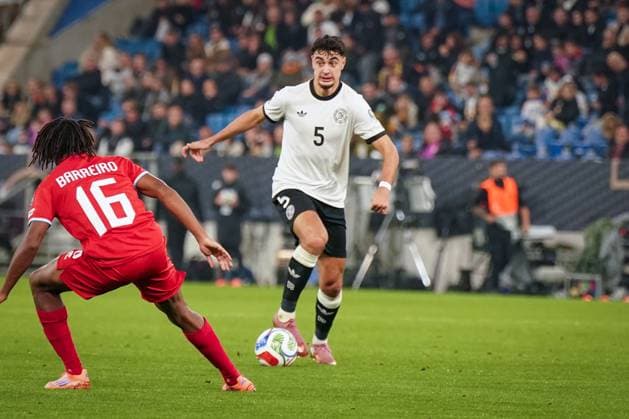 Soccer FIFA World Cup Qualification Europe 2025 26, 7 Matchday Germany vs. Luxembourg PreZero Arena Sinsheim Aleksandar Pavlovic Germany, 5 Sinsheim Baden Württemberg Germany Copyright: xJOERANxSTEINSIEKx