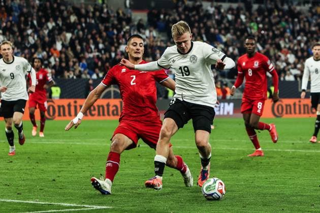 Sport, Football, UEFA European Qualifiers World Cup Qualifiers Europe Group A 7 Matchday Germany Luxembourg 10 10 2025, PreZero Arena Seid Korac Luxembourg, 2 Jonathan Burkhardt Germany, 19 Sinsheim PreZero Arena Baden Württemberg Germany