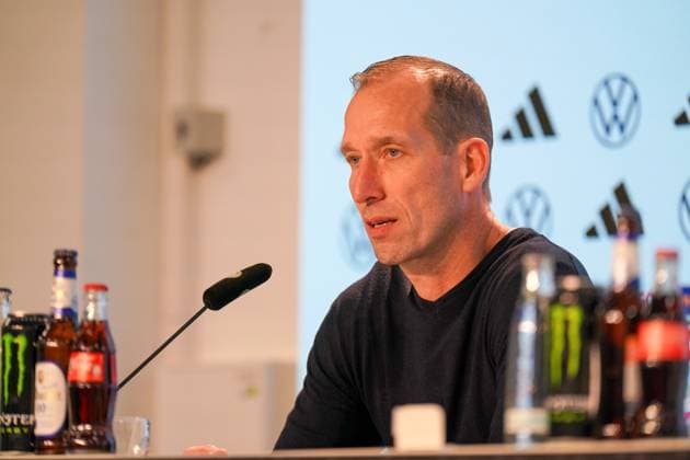 Soccer FIFA World Cup Qualification Europe 2025 26, 7 Matchday Germany vs Luxembourg PreZero Arena Sinsheim Jeff Strasser Coach, Luxembourg Press Conference, Media Sinsheim Baden Württemberg Germany Copyright: xJOERANxSTEINSIEKx