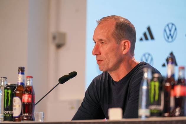 Soccer FIFA World Cup Qualification Europe 2025 26, 7 Matchday Germany vs Luxembourg PreZero Arena Sinsheim Jeff Strasser Coach, Luxembourg Press Conference, Media Sinsheim Baden Württemberg Germany Copyright: xJOERANxSTEINSIEKx