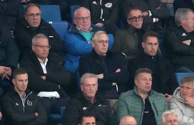 GER, World Cup Qualification, Germany vs. Luxembourg 10 10 2025, PreZero Arena, Sinsheim, GER, World Cup Qualification, Germany vs. Luxembourg , in the picture Chairman of the Board Dr. Markus Schütz Hoffenheim , Managing Director Finance Frank Briel Hoffenheim , Managing Director Marketing Tim Jost Hoffenheim nordphotoxGmbHx xBratic nph00250