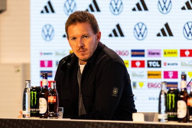 WM-Qualifikation Europa: Deutschland - Luxemburg; 10.10.2025 Julian Nagelsmann (Deutschland, Cheftrainer), Pressekonferenz nach dem Spiel. WM-Qualifikation Europa: Deutschland - Luxemburg; PreZero-Arena, Sinsheim; 10.10.2025 DFB regulations prohibit any use of photographs as image sequences and or quasi video. Copyright: xBEAUTIFULxSPORTS Buriakovx