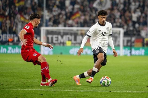 Eldin Dzogovic LUX and Nathaniel Brown GER xettx, Germany, Sinsheim, 10 10 2025, Football, National team, World Cup Qualification Europe Germany vs Luxembourg, Season 2025 2026, Matchday 7, PreZerro Arena