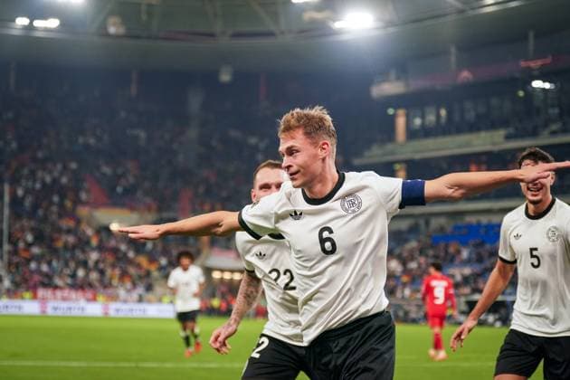 Soccer FIFA World Cup Qualification Europe 2025 26, 7 Matchday Germany vs. Luxembourg PreZero Arena Sinsheim Goal and goal celebration to 4 0 by Joshua Kimmich Germany, 6 Joy, emotions, jubilation Sinsheim Baden Württemberg Germany Copyright: xJOERANxSTEINSIEKx