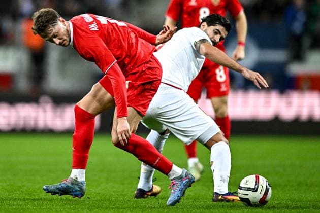 Russia Soccer Friendly Russia - Iran 9023831 10.10.2025 Russia s Anton Miranchuk struggles for the ball during the friendly soccer match between Russia and Iran, in Volgograd, Russia. Sergey Bobylev Sputnik Volgograd Russia  Copyright: xSergeyxBobylevx