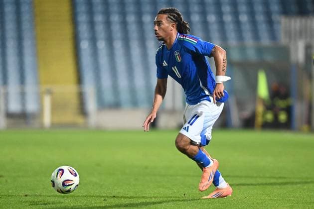CALCIO - UEFA Campionato Europeo - Qualifying - Italy U21, U 21 vs Sweden U21 Luca Koleosho (italy) in action during Qualifying - Italy U21 vs Sweden U21, UEFA European Football Championship in Cesena, Italy, October 10 2025 Cesena Italy  Copyright: xIPAxSport ABACAx