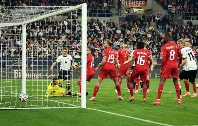 10 10 25 Germany Luxembourg Germany, Sinsheim, 10 10 2025, Football, World Cup qualification, Germany Luxembourg Joshua Kimmich Germany Goal 4 0 Kimmich