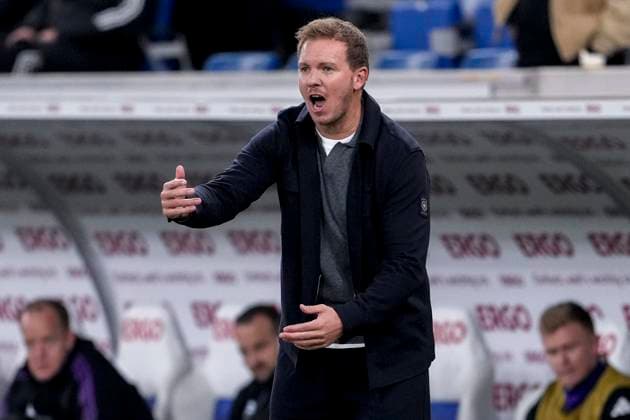 Julian Nagelsmann national coach, national coach, coach, Germany , gives instructions, gestures, gesticulates with arms, single image, single photo, action, action, is angry, shouts, screaming, screaming, 10 10 2025, Sinsheim Germany , football, World Cup qualification, Germany Luxembourg, THE EVENT REGULATIONS PROHIBIT ANY USE OF PHOTOGRAPHS AS IMAGE SEQUENCES AND OR QUASI VIDEOS xozx