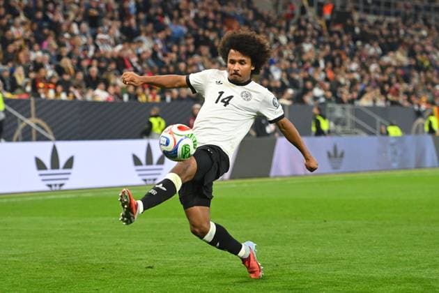Karim ADEYEMI GER , action,single action,single image,cropped image,full body shot,whole figure Soccer international match, World Cup Qualification Group A Matchday 07 Germany GER Luxembourg LU 4 0 on 10 10 2025, PreZero Arena Sinsheim