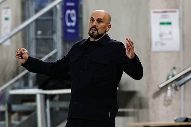 Coach Antonio Di Salvo Germany European Championship Qualification U 21 Group F International Match Germany vs Greece in the ad hoc Arena at the Ernst Abbe Sportfeld in Jena Soccer,Man,Men,Germany,10 10 2025