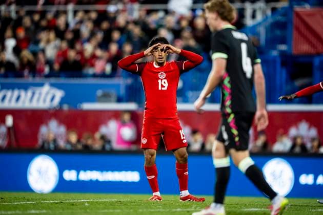 October 10, 2025, Montreal, Pq, CANADA: Canada s Nathan Saliba (19) reacts during first half International Friendly, Länderspiel, Nationalmannschaft soccer action against Australia, in Montreal, on Friday, October 10, 2025. Canada News - October 10, 2025 - ZUMAc35_ 20251010_zaf_c35_120 Copyright: xChristopherxKatsarovx