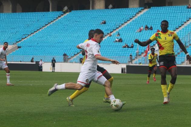 Ismail Gharbi during the World Cup Qualifier match between Tunisia and Sao Tome and Principe at the Rades Stadium in Tunis. Tunisia won 6-0. Photo: Chokri Mahjoub. 2026 World Cup Qualifiers: Tunisia vs. Sao Tome and Principe
