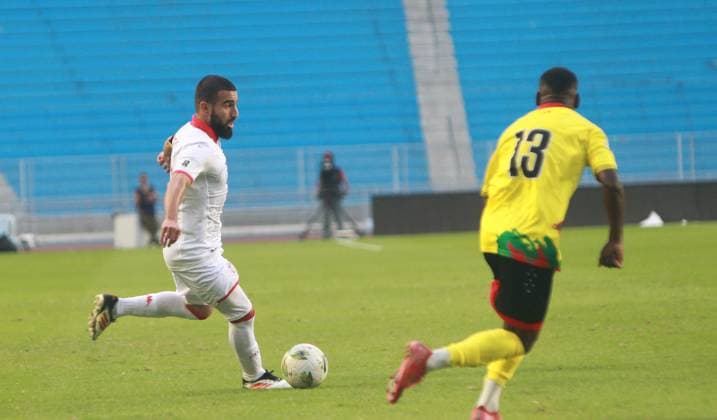 Naim Sliti (23) in action and captain of the Tunisian team during the World Cup Qualifier match between Tunisia and Sao Tome and Principe at the Rades Stadium in Tunis. Tunisia won 6-0. Photo: Chokri Mahjoub. 2026 World Cup Qualifiers: Tunisia vs. Sao Tome and Principe