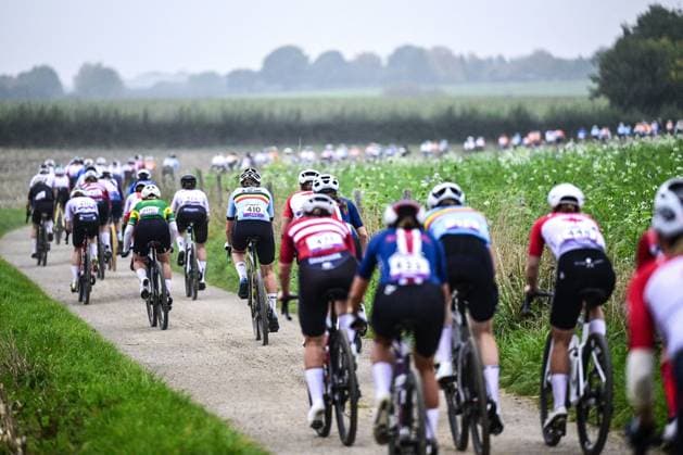 Belgian Julie Sap pictured in action during the women elite race at the UCI World Gravel Championships, Saturday 11 October 2025, in Maastricht, The Netherlands. DIRKxWAEM  x136520618x