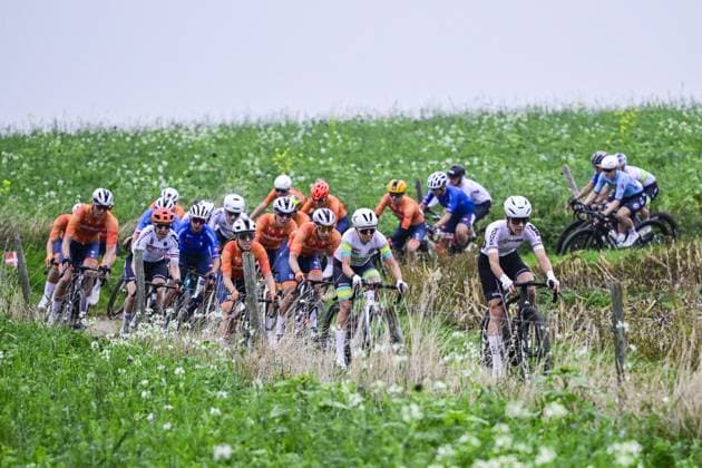 Dutch Lorena Wiebes pictured in action during the women elite race at the UCI World Gravel Championships, Saturday 11 October 2025, in Maastricht, The Netherlands. DIRKxWAEM  x136520661x
