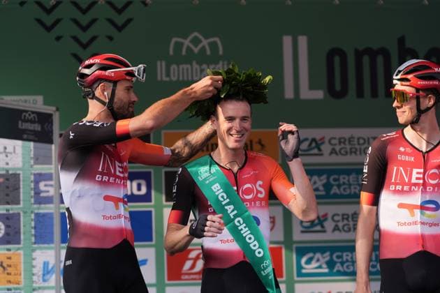 GANNA Filippo and PUCCIO Salvatore during the 119th edition of the Il Lombardia, Tour of Lombardy cycling race, a 241 km one day race from Como to Bergamo on October 11, 2025, Italy.  Copyright: xGianxMattiaxD Alberto LaPressex