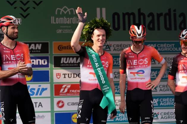 GANNA Filippo and PUCCIO Salvatore during the 119th edition of the Il Lombardia, Tour of Lombardy cycling race, a 241 km one day race from Como to Bergamo on October 11, 2025, Italy.  Copyright: xGianxMattiaxD Alberto LaPressex