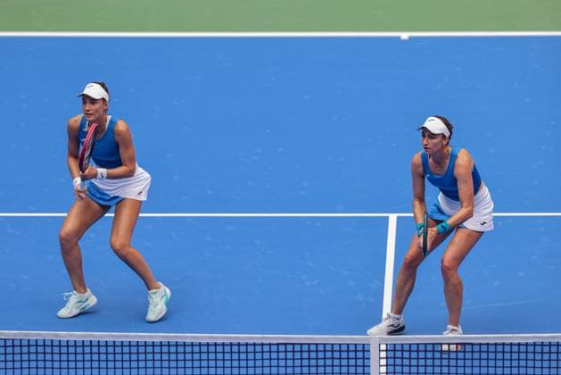 WUHAN, CHINA - OCTOBER 11: Olivia Nicholls of Great Britain and Tereza Mihalikova of Slovakia react in the Women s Doubles Semifinal match against Storm Hunter of Australia and Katerina Siniakova of the Czech Republic on day 8 of 2025 Wuhan Open at Optics Valley International Tennis Center on October 11, 2025 in Wuhan, Hubei Province of China.  Copyright: xVCGx 111596554005